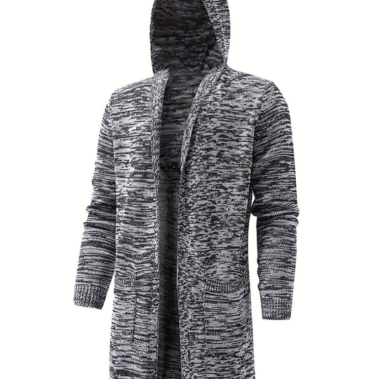 Knitted Hooded Cardigan Men's Warm Overcoat