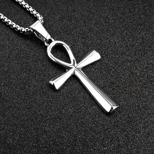 Ancient Egyptian Life Charm Pendant Cross Necklace