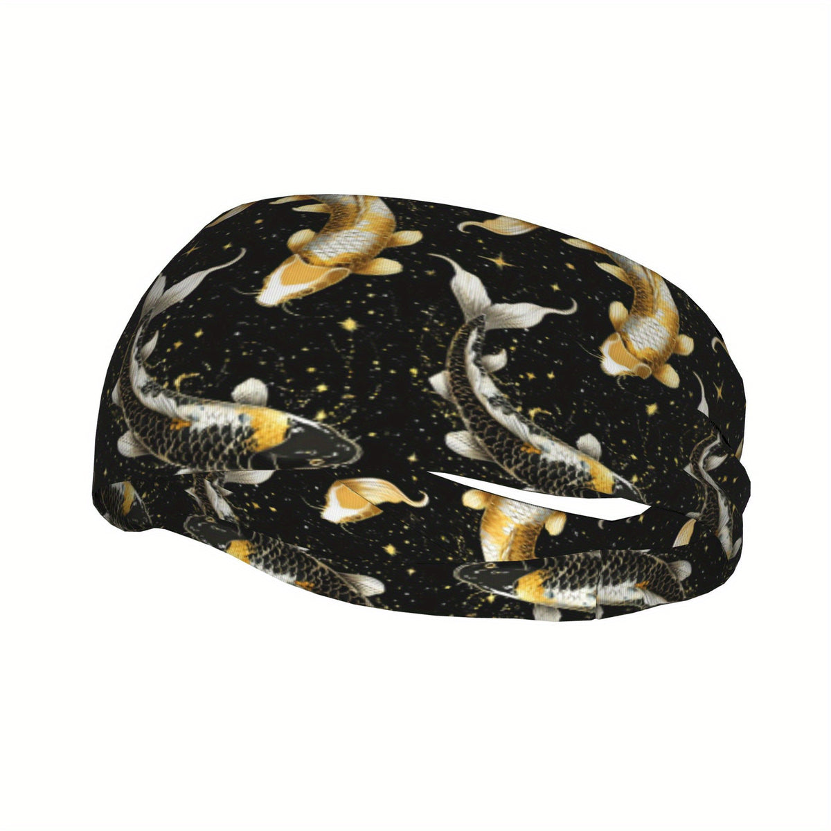 Koi Fish Sports Headband Sweat Wicking Breathable Polyester with Stars