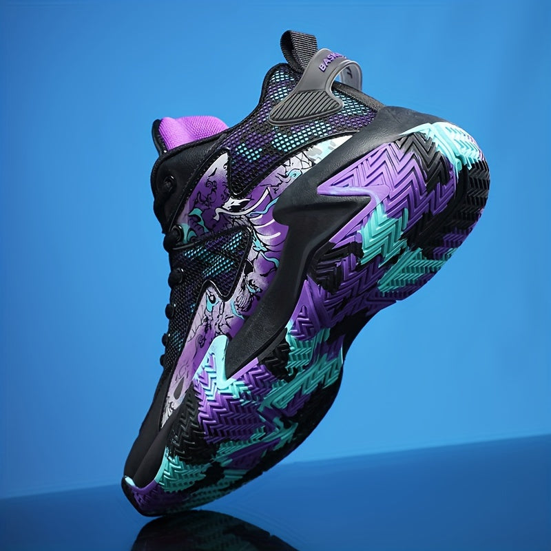 Men's Block Basketball Shoes Lace Up Sneakers