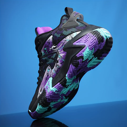 Men's Block Basketball Shoes Lace Up Sneakers