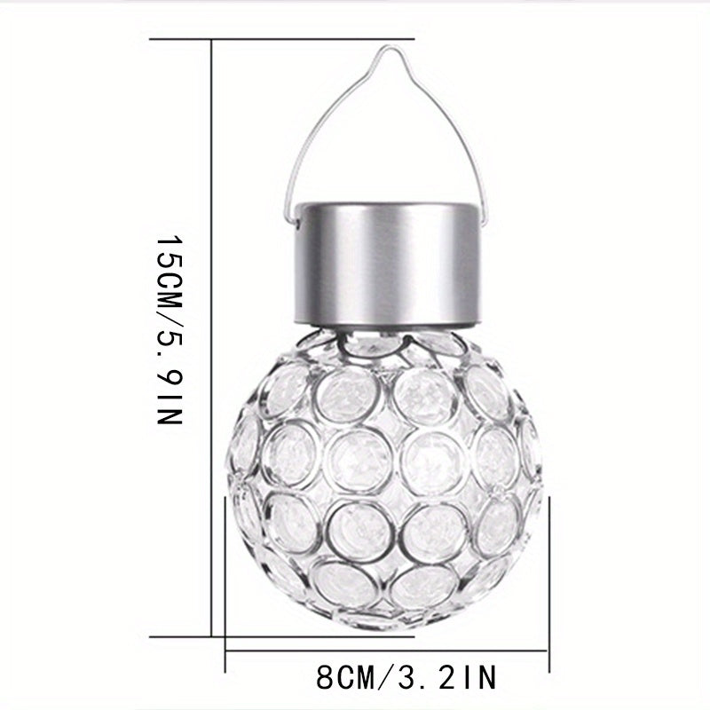 Solar Powered Outdoor LED Pendant Light Hollow Lawn Garden Decoration