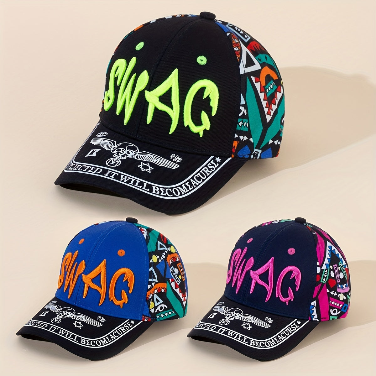 Hip Hop Graffiti Baseball Cap Y2K Gothic Letter Embroidery Dad Hats Unisex