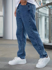 Men's Washed Regular Straight Leg Jeans