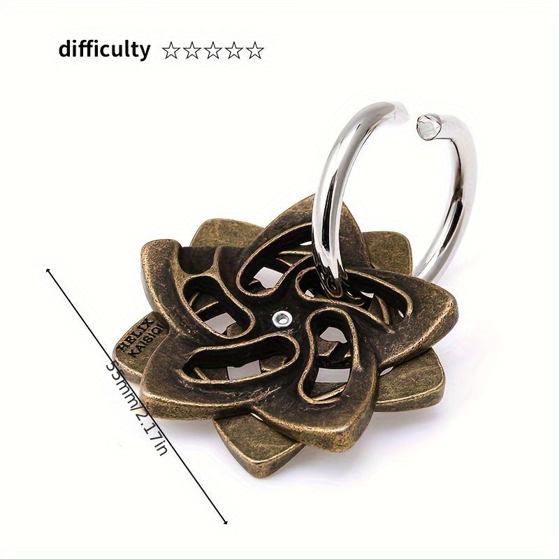 2pcs Classic Metal Puzzle Keychains 3D Brain Teaser High Intelligence Gift