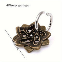 2pcs Classic Metal Puzzle Keychains 3D Brain Teaser High Intelligence Gift