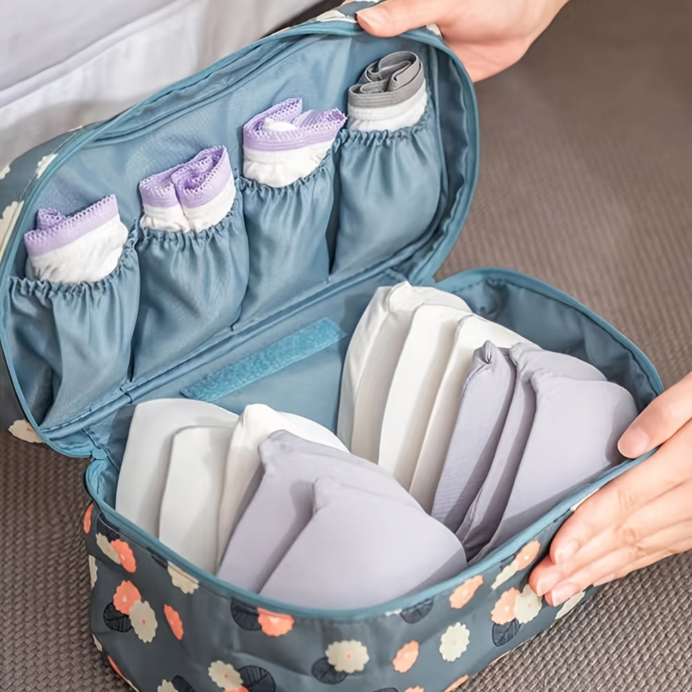Portable Travel Underwear Storage Bag with Dividers