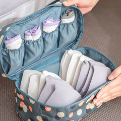 Portable Travel Underwear Storage Bag with Dividers