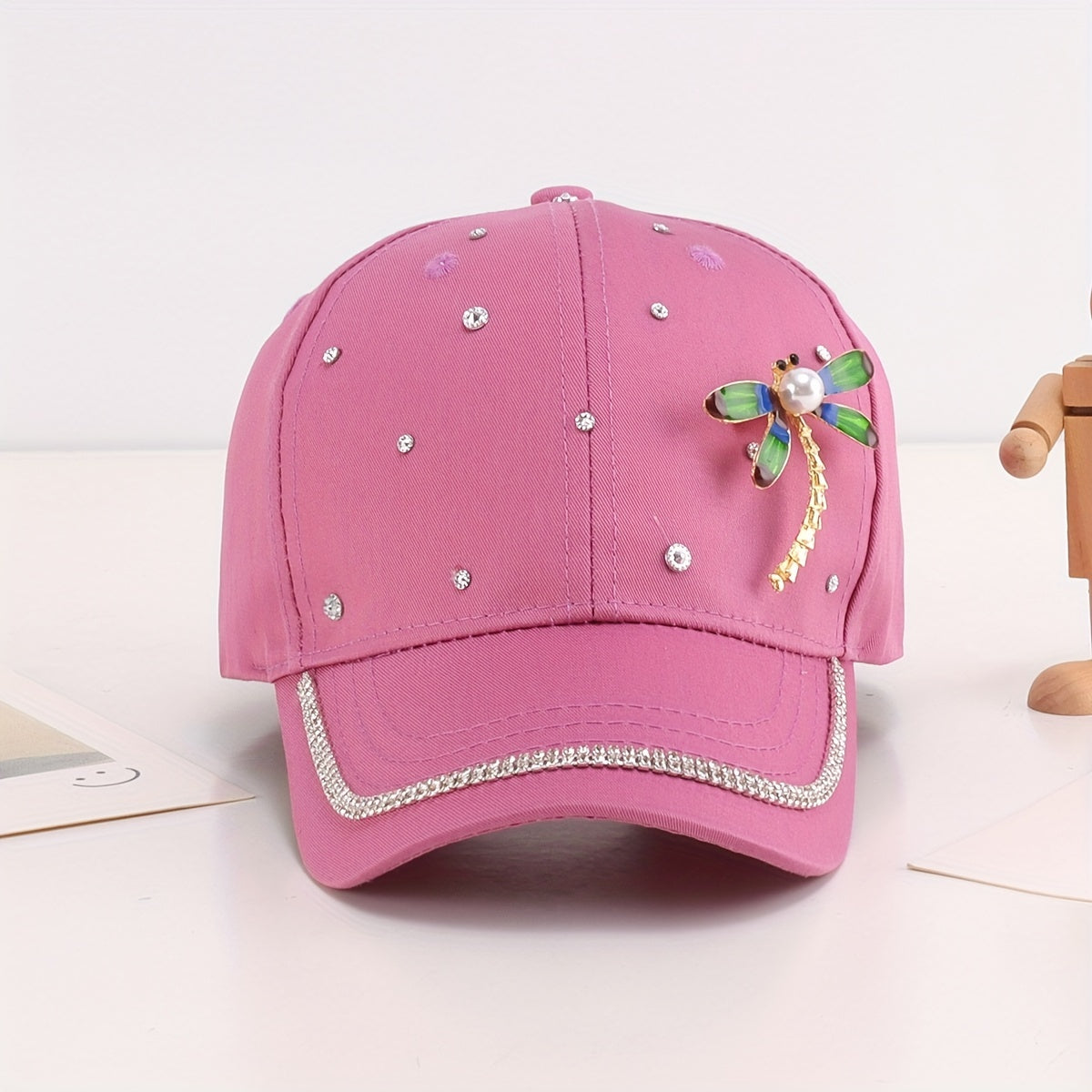 Rhinestone Dragonfly Summer Cap for Big Girls