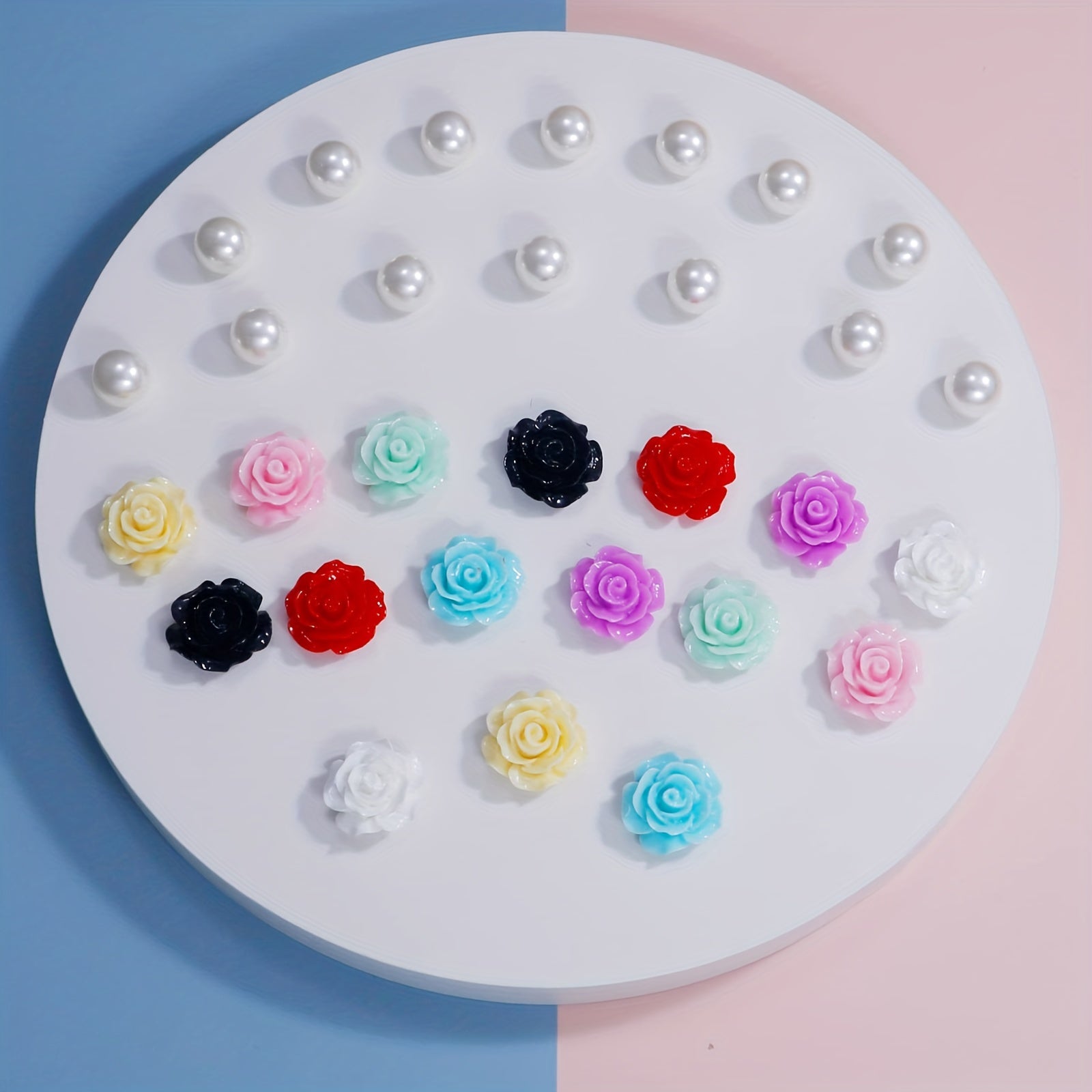 28pcs Colorful Pearl & Flower Shoe Charms for Clogs DIY Accessory