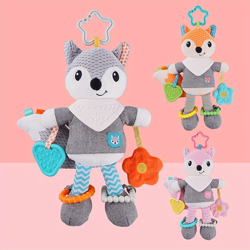 Fox Rattle Plush Car Seat Travel Toy for Toddler