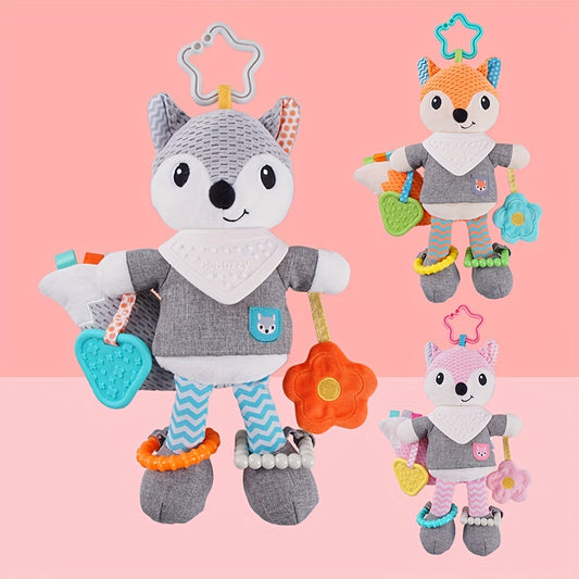 Fox Rattle Plush Car Seat Travel Toy for Toddler