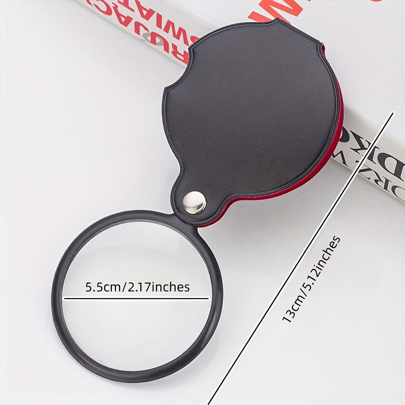 50mm Mini Leather Magnifying Glass for Easy Reading