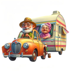 Grandparents RV Travel Vinyl Sticker - Waterproof & Scratch Resistant