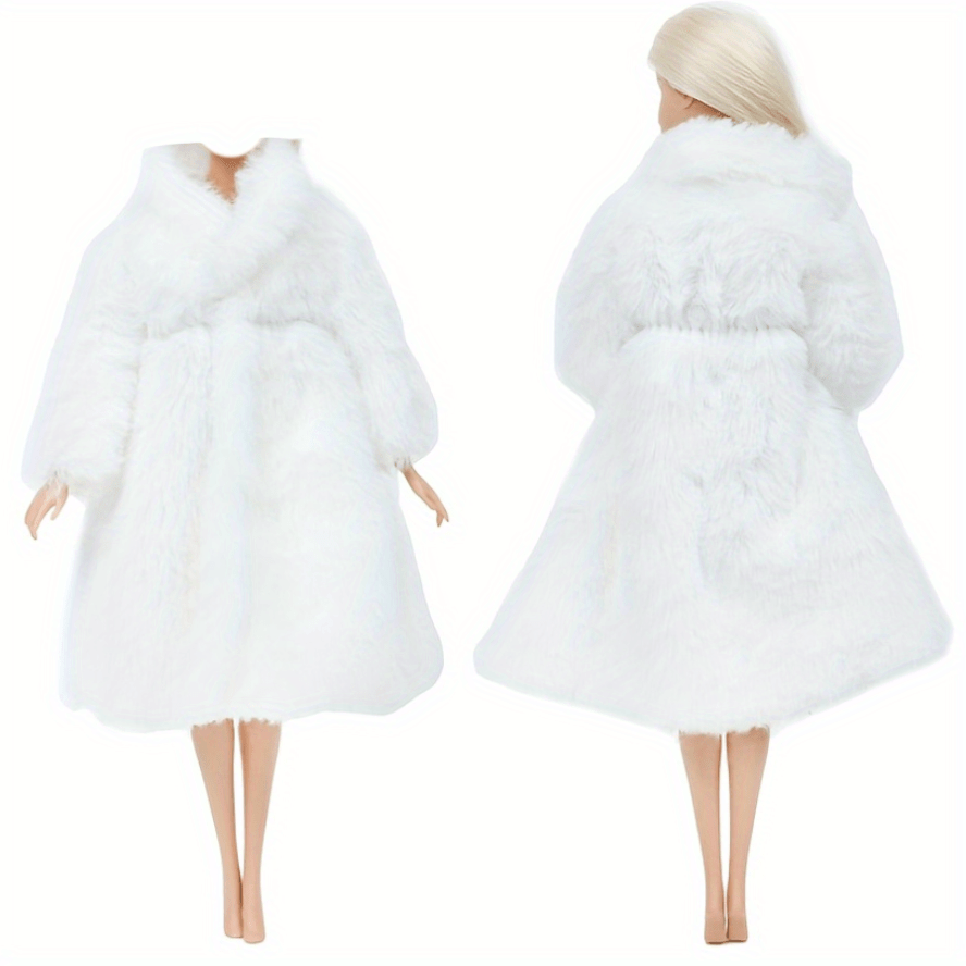 Multicolor Long Sleeve Jacket Fur Coat Winter Set for Dolls