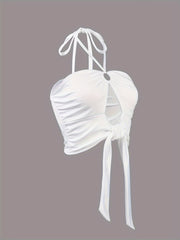 Ring Halter Cami Top Backless Lingerie