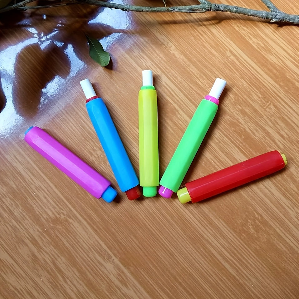 10pcs Dustless Chalk Set Non Dirty Hands Chalk Clip Random