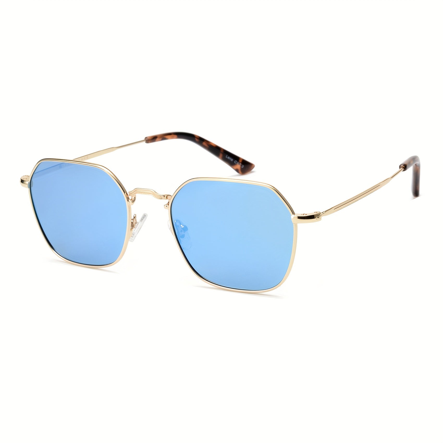 OUWEN Polarized Men's Sunglasses Golden Rim Mirrored Lens VF2213C