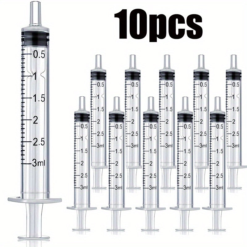 10pcs Large Plastic Syringes with Tip Cap for Scientific Labs