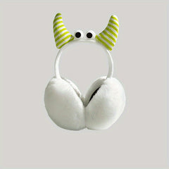 Cute Plush Earmuffs for Winter Cycling, Windproof and Warm