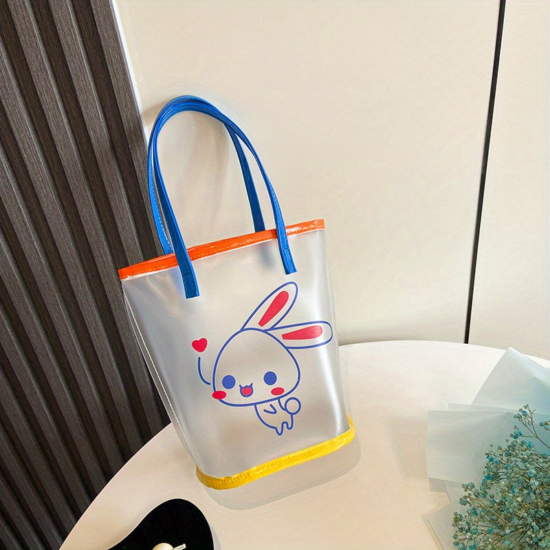 Transparent Cartoon Rabbit Travel Handbag for Girls