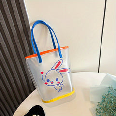 Transparent Cartoon Rabbit Travel Handbag for Girls