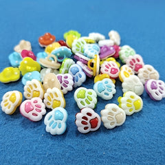 30 Mixed Colors Little Feet Plastic Buttons Sewing DIY Accessories