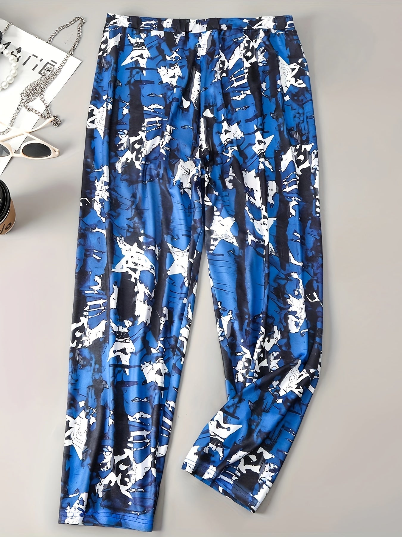  Star Print Tie Dye High Rise Skinny Trousers