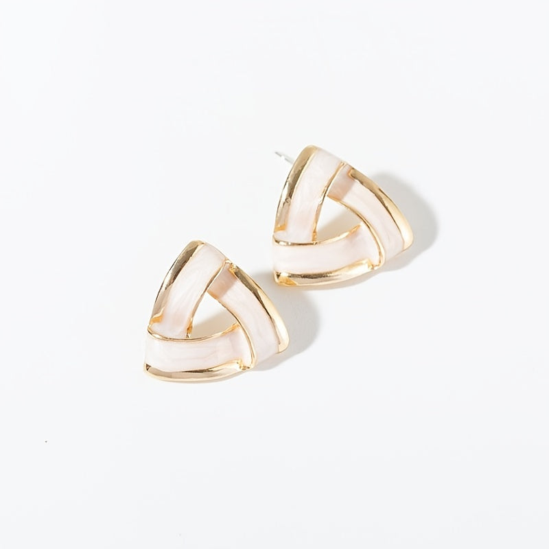 Alloy Triangle Stud Earrings Female Temperament Ear Jewelry 1Pair