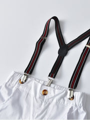 Boys Long Sleeve Top & Suspender Pants Outfit