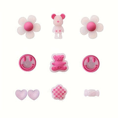 Luminous Shoe Charms Set for Crocs Clogs Slides Sandals Pink