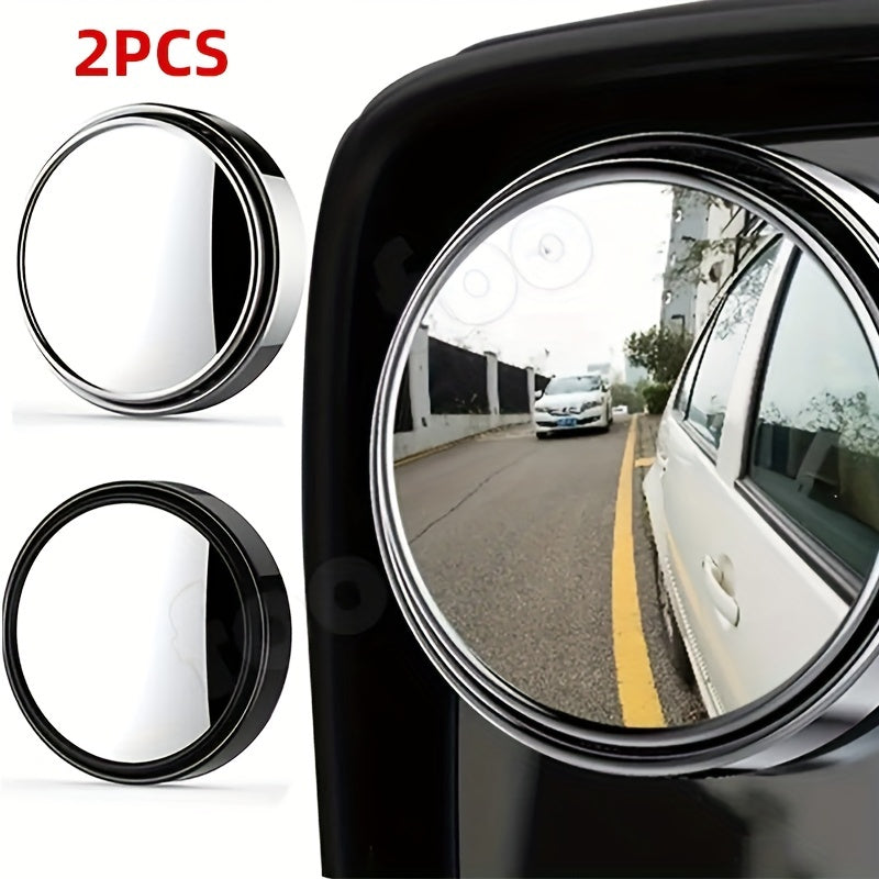 2pcs Car RV Rearview Mirror Small Round Mirror Adjustable