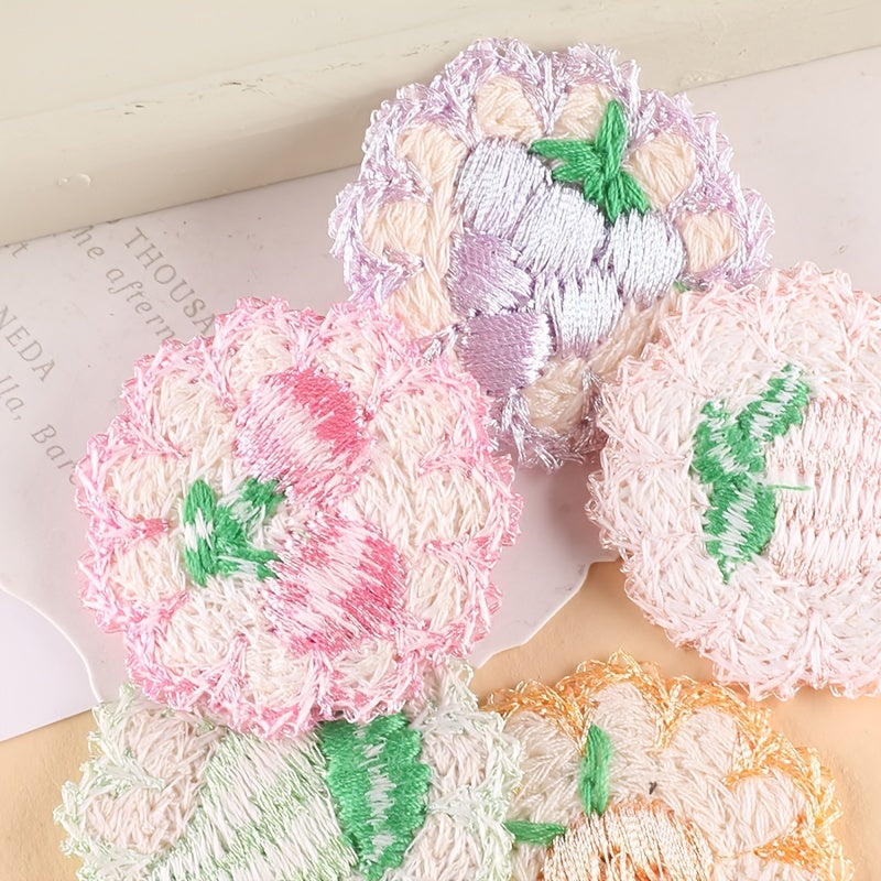 5pcs Lace Trim Fruit Embroidery Patches DIY Clothes Accessories