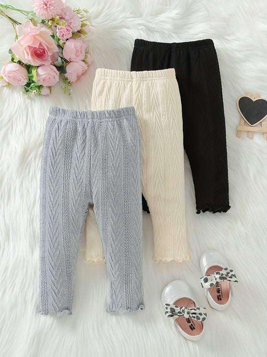 Baby Girls Geometric Knit Leggings 3pcs Set