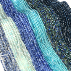 Faceted Stone Small Beads Tree Agate Lapis Lazuli Sapphire Chalcedony Spacer