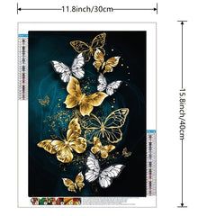 DIY 3D Diamond Painting Flower Butterfly Animal Cross Stitch Rhinestones 30x40cm