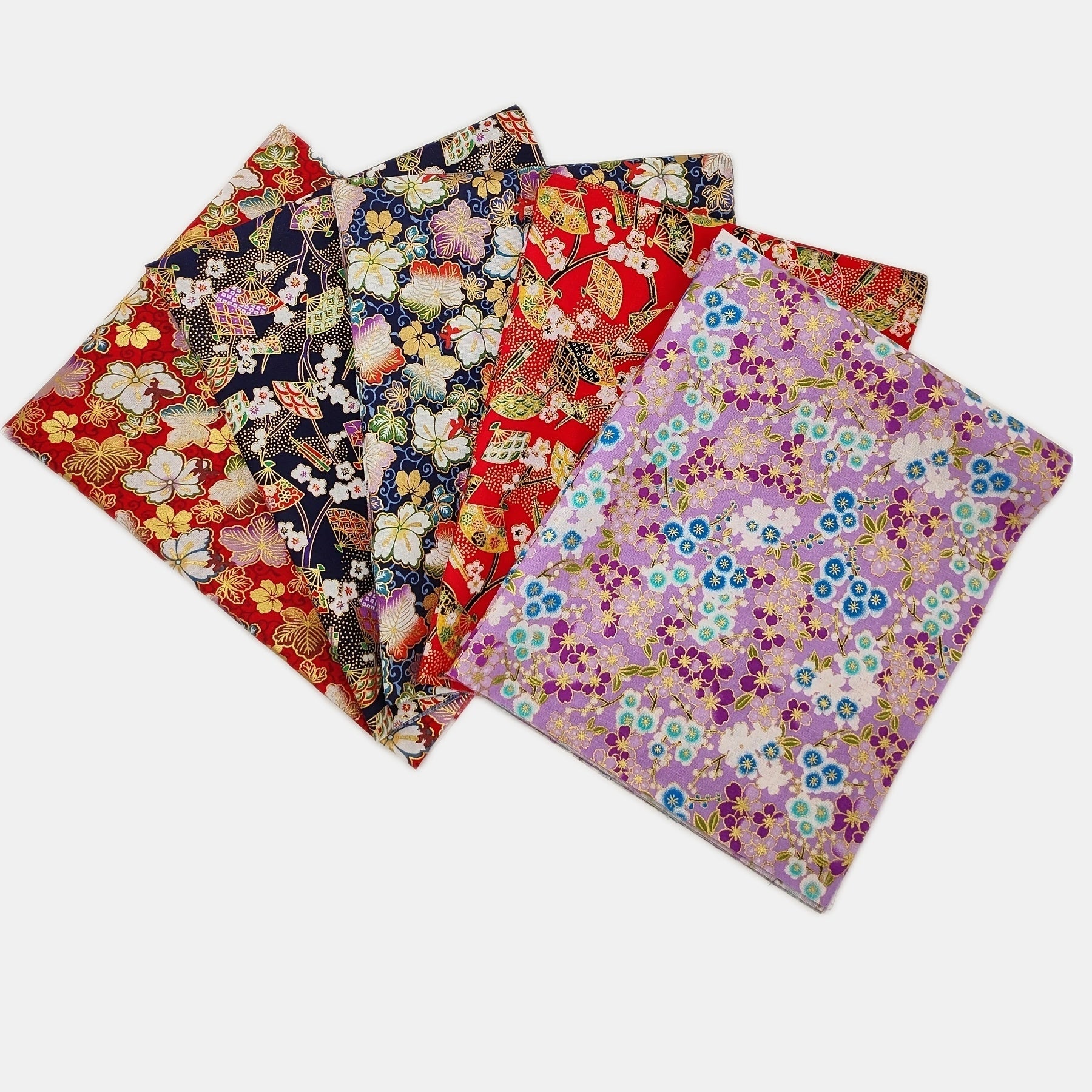5pcs Bronzing Cotton Patchwork Fabric Flowers for Sewing Quilting Crafting