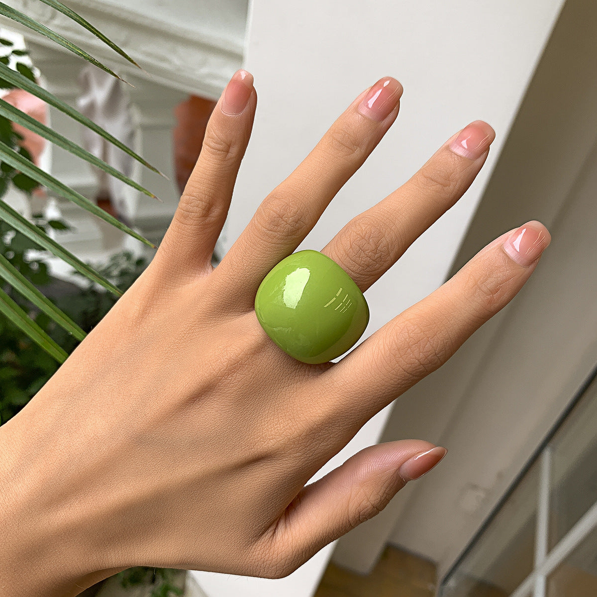 Multicolor Resin Chunky Ring Exaggerated Knuckle Finger Ring for Women