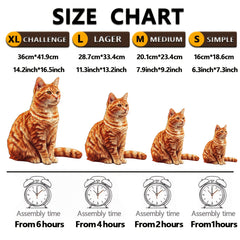 Wooden Cat Puzzle Irregular Animal Jigsaw Brain Teaser Artistic Decor