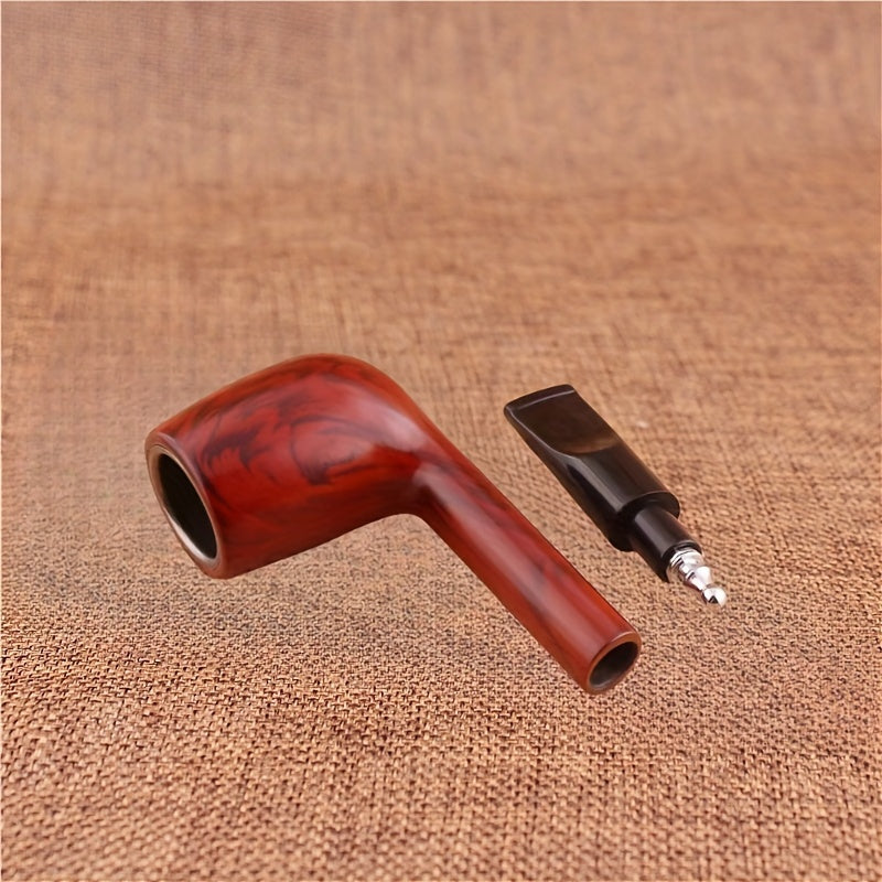 Resin Solid Wood Carved Smoking Tube Curved Handle Wooden Smoking Tube