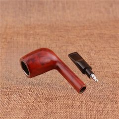 Resin Solid Wood Carved Smoking Tube Curved Handle Wooden Smoking Tube