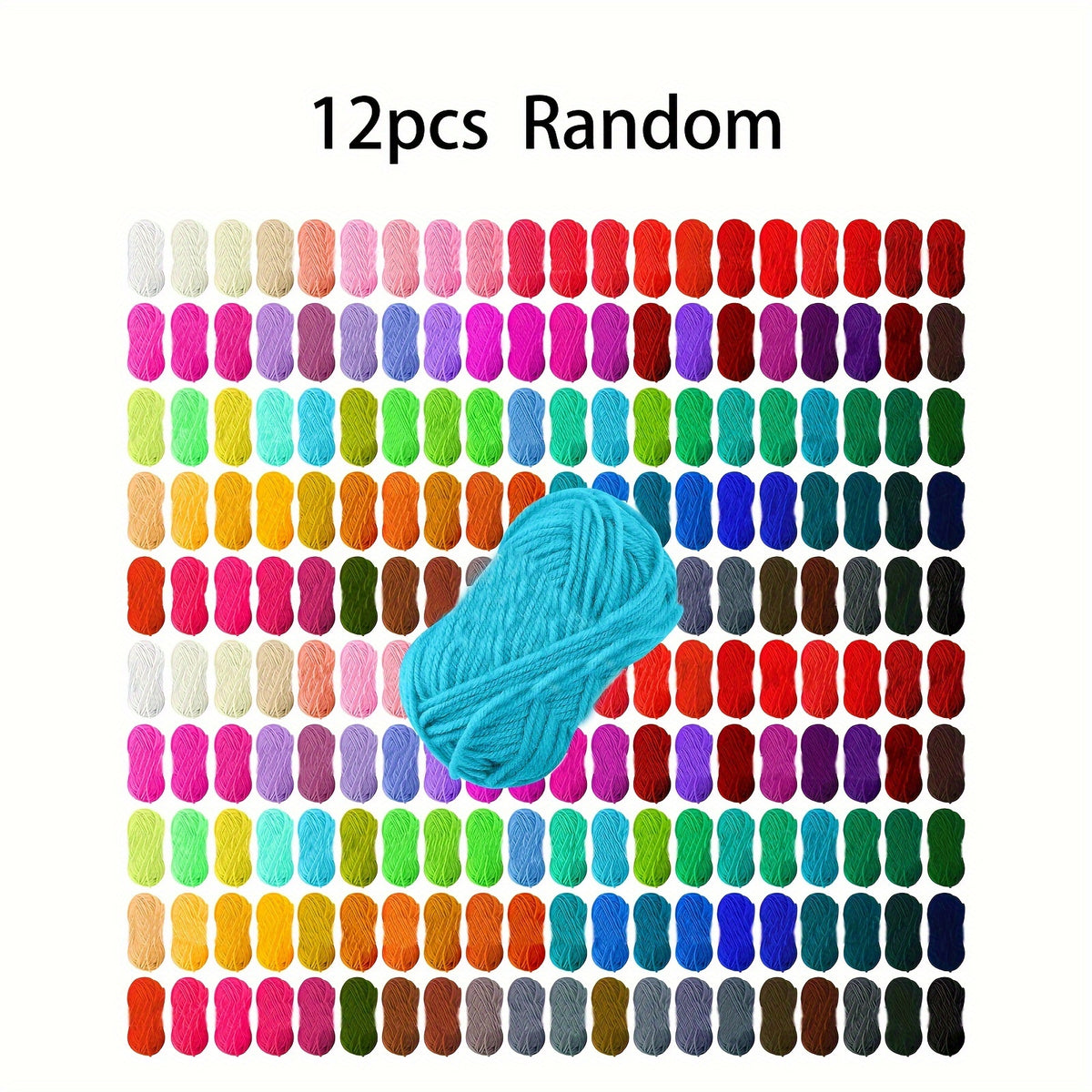 12pcs Multicolor Acrylic Yarn Skeins for Crochet Craft Projects