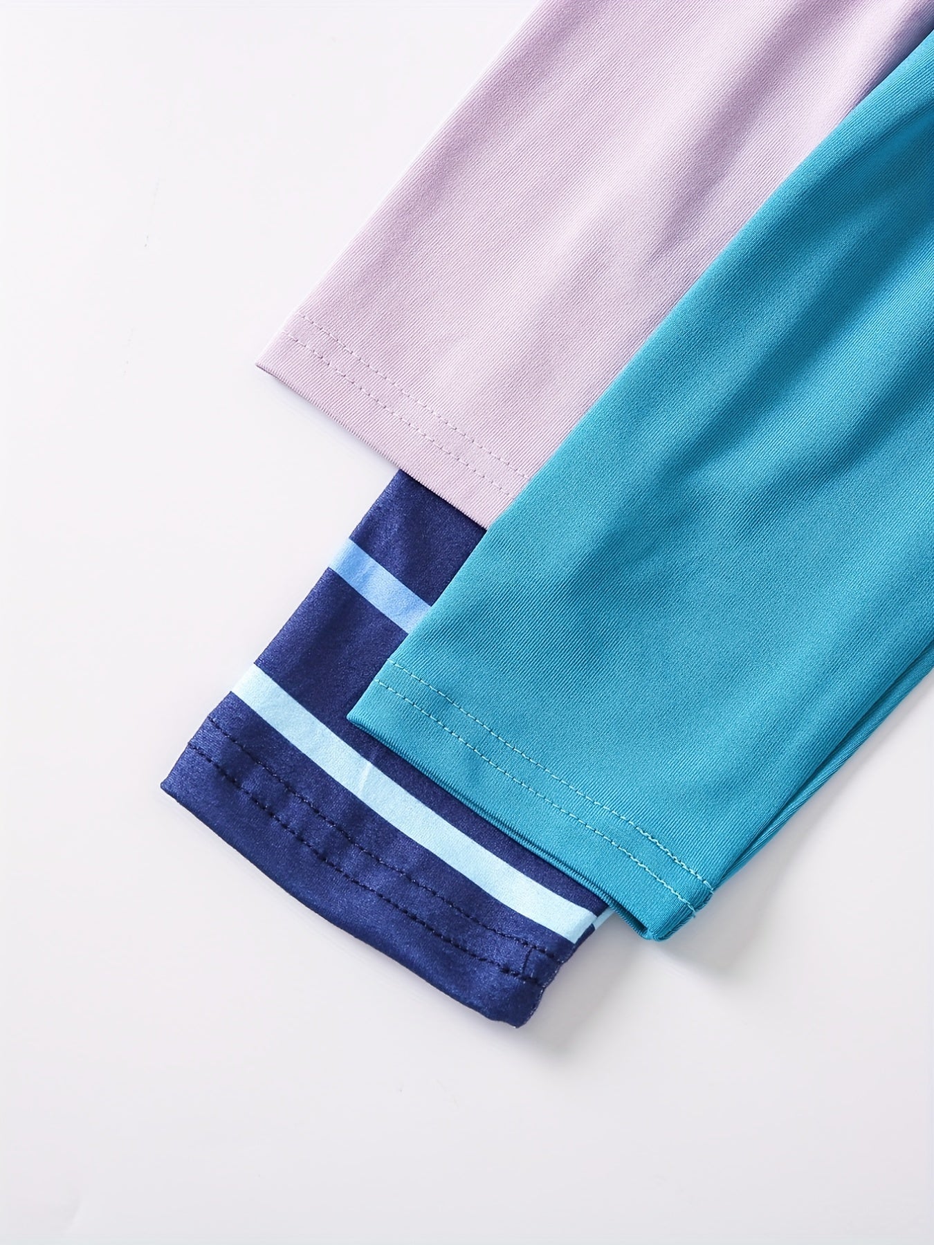 3pcs Girls' Stretch Legging Pants Plain Colors Stripe Print