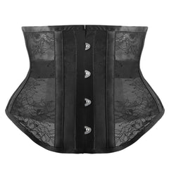 Floral Lace Strapless Corset Tummy Control Lace Up Body Shaper