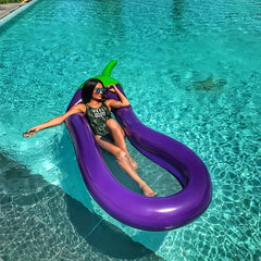 Eggplant Pool Float for Water Parties and Outdoor Rafting