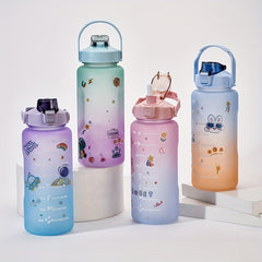 Modern Plastic Water Bottle with Straw