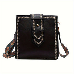 Vintage Crossbody Tote Bag Retro Square Shoulder Bag Classic Handbag