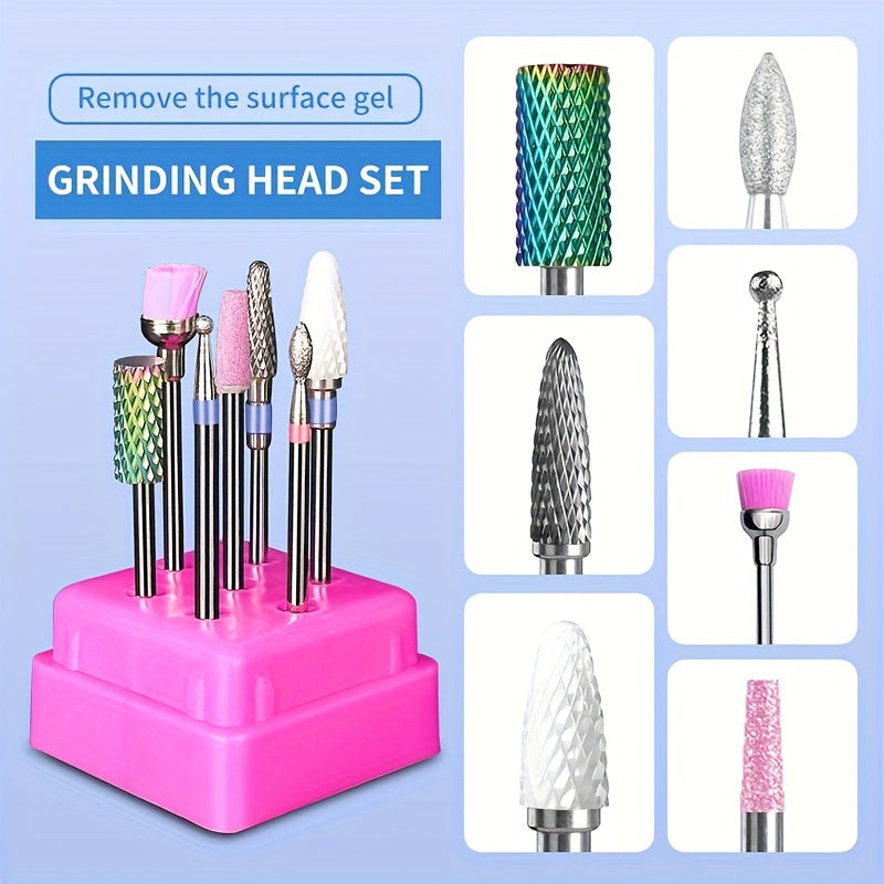 7pcs Nail Grinding Polishing Dead Skin Removal Nail Sanding Head