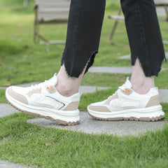 Colorblock Platform Sneakers Lace Up Outdoor Shoes Comfortable & Anti skid