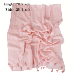 Polyester Print Tassel Scarf Casual Accessories